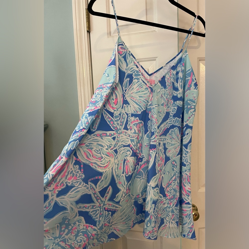 🪸NWOT Lilly Pulitzer Bay Blue Into the Deep Swing Top🪸